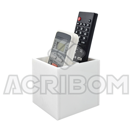 Suporte Para Controle Remoto de Mesa Duplo em Acrílico Branco