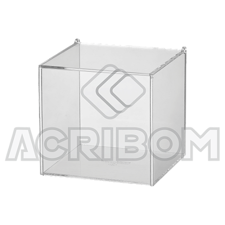 Caixa Quadrada em Acrílico Cristal 25x25x25cm Com Tampa