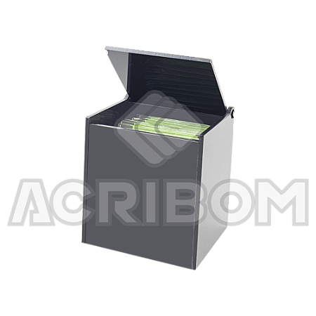 Caixa Porta Chá em Sachês Com Tampa em Acrílico Preto Com 1 Nicho