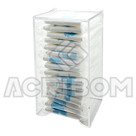 Dispenser Porta Absorvente em Acrílico Cristal de Parede