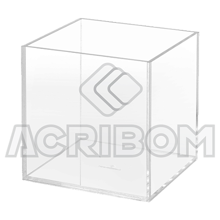 Caixa Quadrada em Acrílico Cristal 10x10x10cm SEM Tampa