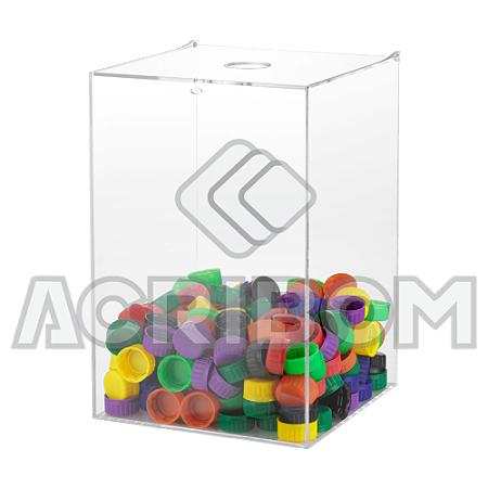 Caixa de Acrílico Para Tampinhas e Lacres GRANDE 30x20x20cm