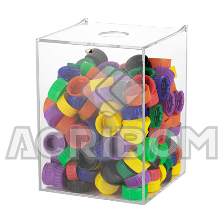 Caixa de Acrílico Para Tampinhas e Lacres PEQUENA 20x15x15cm