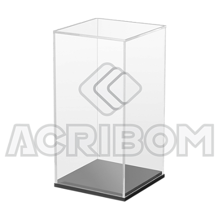 Cúpula em Acrílico VERTICAL 25x15x15cm Com Base Preta