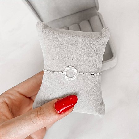 Pulseira Circulo Vazado Ondulado 13mm - Prata 925