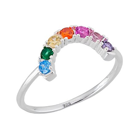 Anel Arco Iris - Prata 925