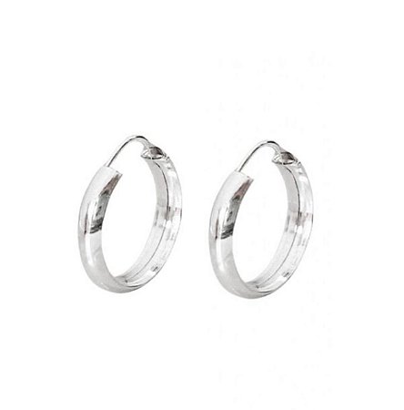 Brinco Argola Abaulada - Prata 925