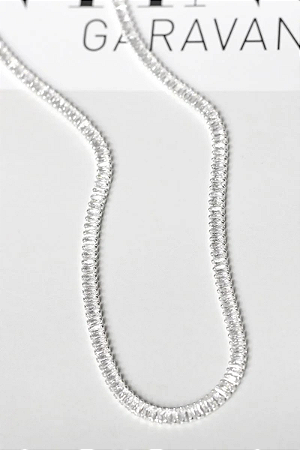 Choker Riviera Baguete Fina - Banho Prata 925