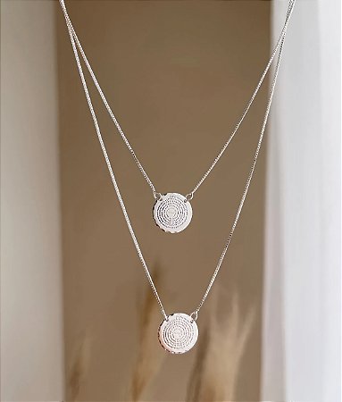 Colar Escapulário Pai Nosso Prata - Banho Prata 925