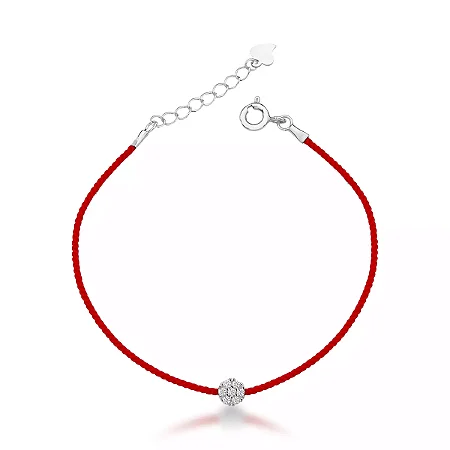 Pulseira Fio Vermelho com Ponto de Luz de Prata