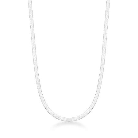 Corrente de Prata Laminada Grossa - 40 cm