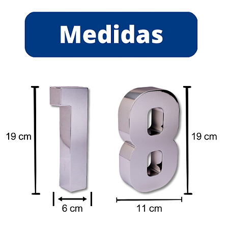 Número 3 Residencial Pequeno Para Apartamento Cromado