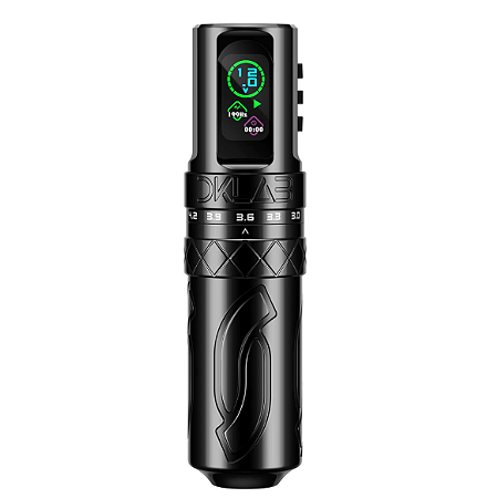 MÁQUINA DE TATUAGEM DKLAB PEN MIZAR C/2 BATERIAS + CURSO AJUSTÁVEL 2,7 A 4,5MM     PRETA