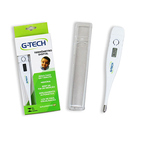 Termômetro Clínico Digital Branco G-Tech (Modelo TH1027)