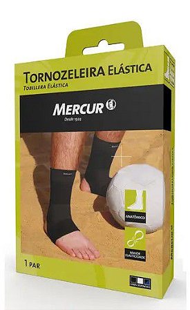 Tornozeleira Elastica Mercur Preto P