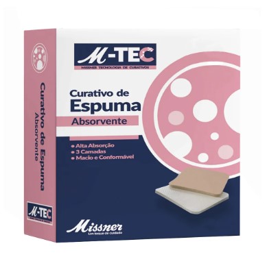 CURATIVO ESPUMA ABSORVENTE SILICONE 10cmX10cm - 01 Unidades
