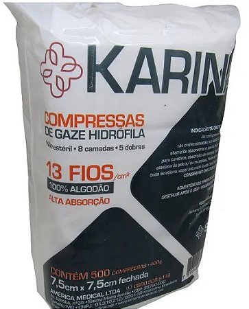 COMPR.GAZE C/500 7,5X7,5 13 FIOS KARINA