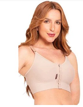 Sutiã Pós Cirúrgico Alça Fina  Sem Costura Abertura Frontal Contour Slim Tamanho P