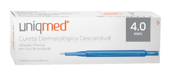 Cureta Dermatologica 4.0MM Descartável UNIQMED - 01 Unidade