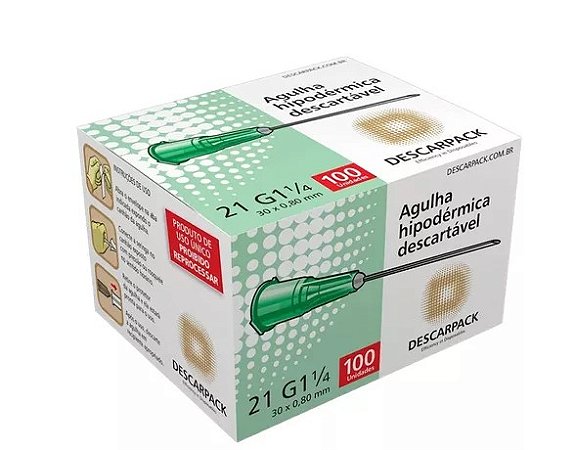 AGULHA DESCARTAVEL 30 X 08 CX C/100 DESCARPACK