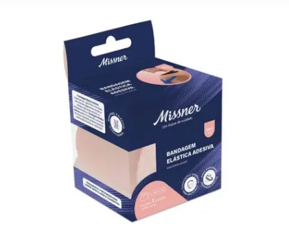 BANDAGEM ELASTICA ADESIVA MISSNER 5 CM X 5 M BEGE