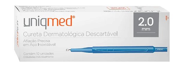 CURETA DERMATOLOGICA 2.0MM DESCARTAVEL UNIQMED - 01 UNIDADE
