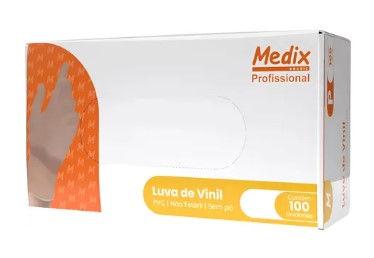 LUVA VINIL SEM TALCO G C/100 MEDIX