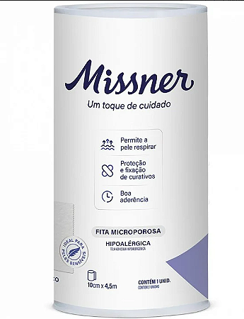 FITA MICROPOROSA 10x04,5 BRANCA MISSNER HIPOALÉRGICA