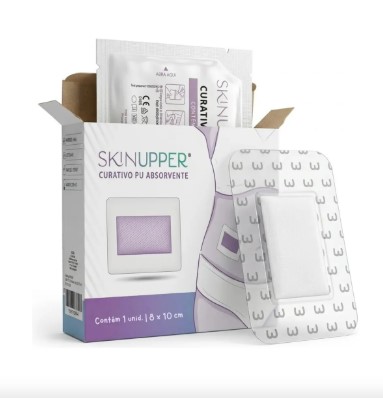 Curativo Filme Transparente 8cm x 10 cm Com Almofada Absorvente Unidade - Skinupper