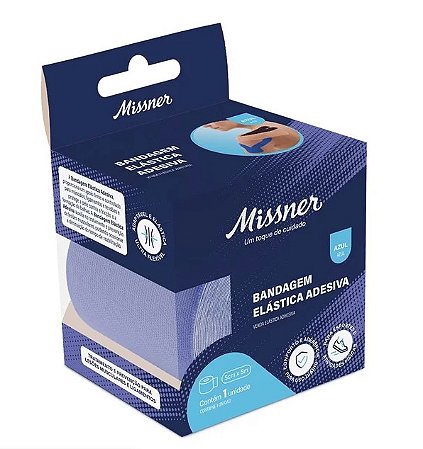 BANDAGEM ELASTICA ADESIVA MISSNER 5 CM X 5 M AZUL