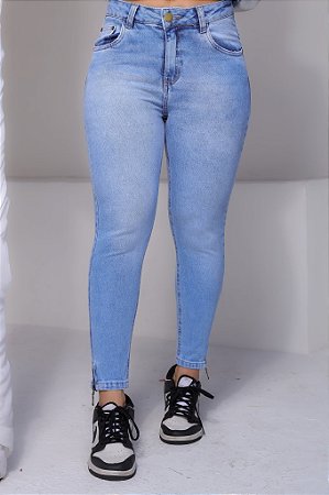 Calça Jeans Skinny Com Zíper Lateral Revanche