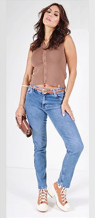 Calça Jeans Reta Barra Normal Feminina Revanche