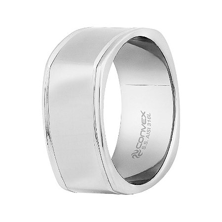 Anel Convex de Aço New Quadri 9mm Aro 26
