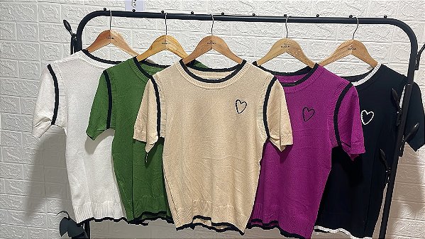 Blusa modal coração