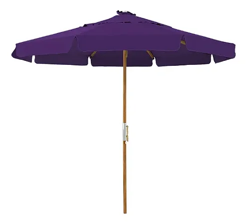 Ombrelone Redondo 1,65X1,65 M em Madeira - Roxo