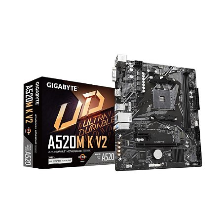 Placa Mãe Gigabyte A520M K V2 Socket AM4 / VGA / DDR4