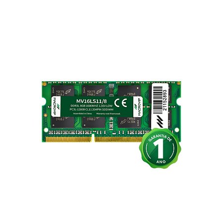 Memória DDR3 8GB, 1600Mhz, 1.35v, Macrovip - Notebook