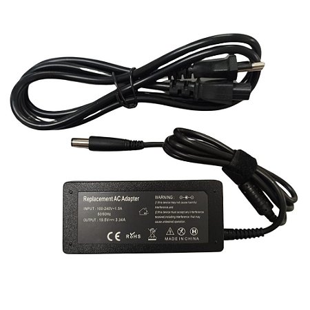 Fonte e Carregador Notebook Dell 19.5V 3.34A Pino 7.4 x 5.0 mm