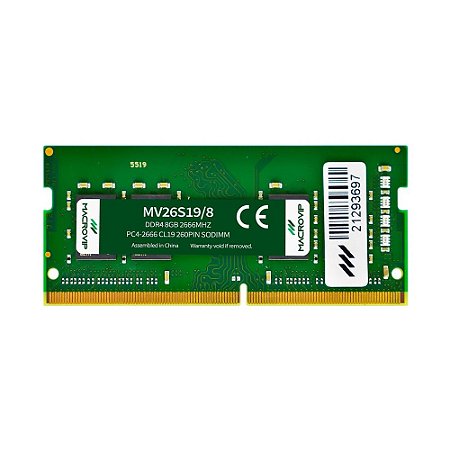 Memória DDR4 8GB, 2666Mhz, Macrovip - Notebook