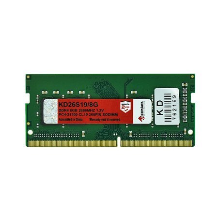 Memória RAM para Notebook Keepdata DDR4 8GB 2666MHz