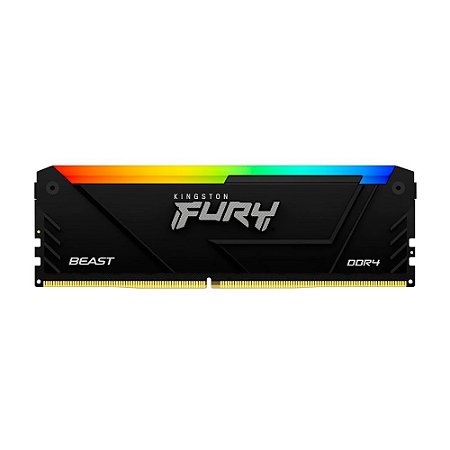 Memória RAM Kingston Fury Beast DDR4 16GB 3200MHz RGB - Preto