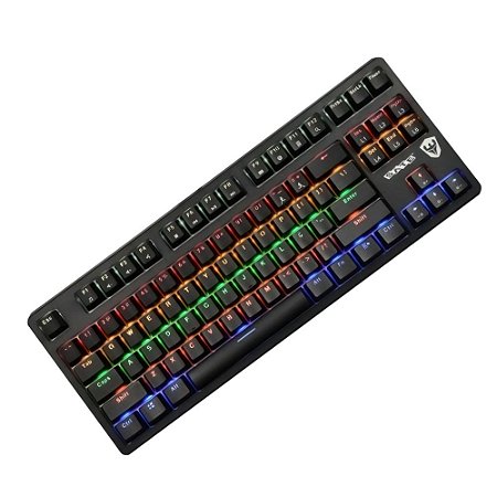 Teclado Gamer Mecânico Satellite GK-501 USB / RGB / Português - Preto