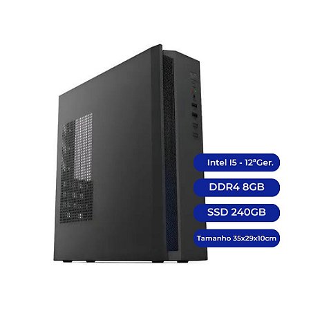 Computador I5 12400 12ª Geração, DDR4 8GB, SSD 240GB, Gabinete Slim