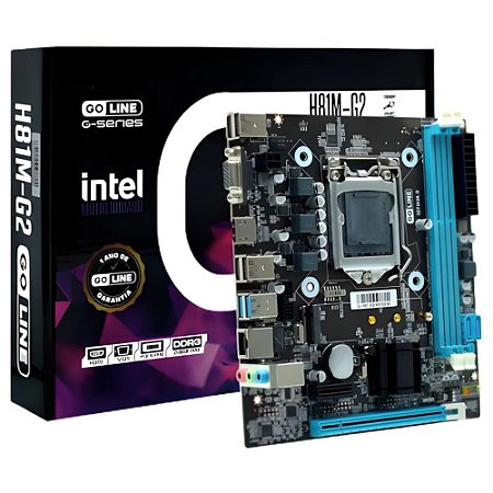 Placa Mãe LGA 1150, GoLine GL-H81M-G, M.2, DDR3, HDMI, VGA, Giga Lan