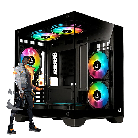 Computador Gamer Ryzen R7-8700F, 16GB DDR5, SSD 512GB M.2, RX5060 8GB, 600W 80Plus, Gabinete ATX Gamer Preto