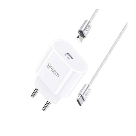 Carregador Hrebos Type-C 30W com Cabo 30W – Compatível com iPhone CRG-364CI