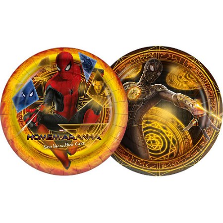 Prato Papel Redondo 18 Cm Homem Aranha 3 12 Unidades - Regina -