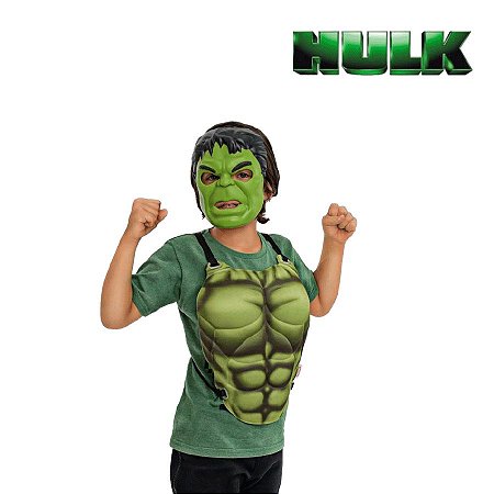 Fantasia Kit Vingadores Peitoral e Mascara Hulk 02pçs 01 Unidade Regina Rizzo