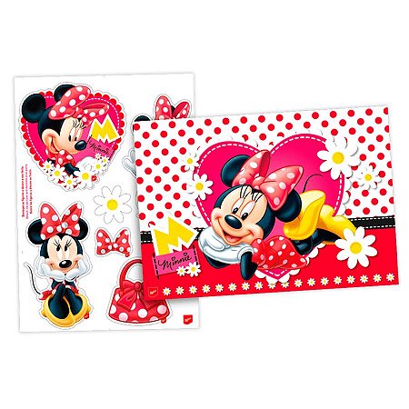 Kit Decorativo Festa Minnie Red - 8pçs - 01 unidades - Regina -