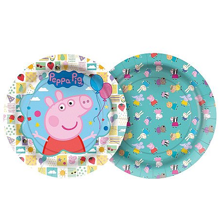 Prato Papel Redondo 18cm - Peppa Pig Clássica - 12 unidades - Regina